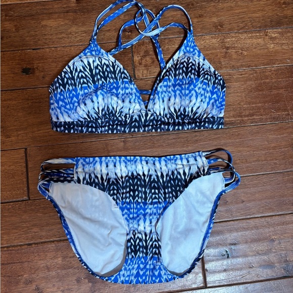 Athleta Other - Athleta Blue Patterned Women's Bikini Set sz M